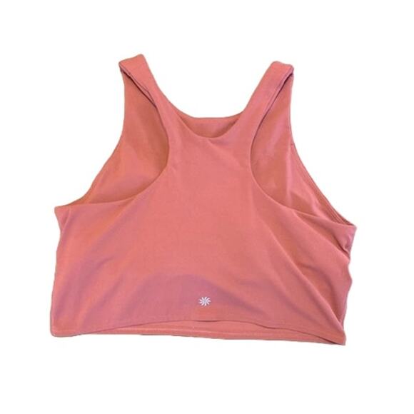 Athleta-Conscious-Power Vita-Crop Tank Sport-Top-Lined-Built In Bra-Rust-Women-L - Picture 2 of 4
